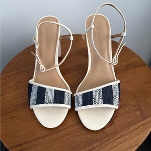Banana Republic Navy & Cream Heels- Like New Condition